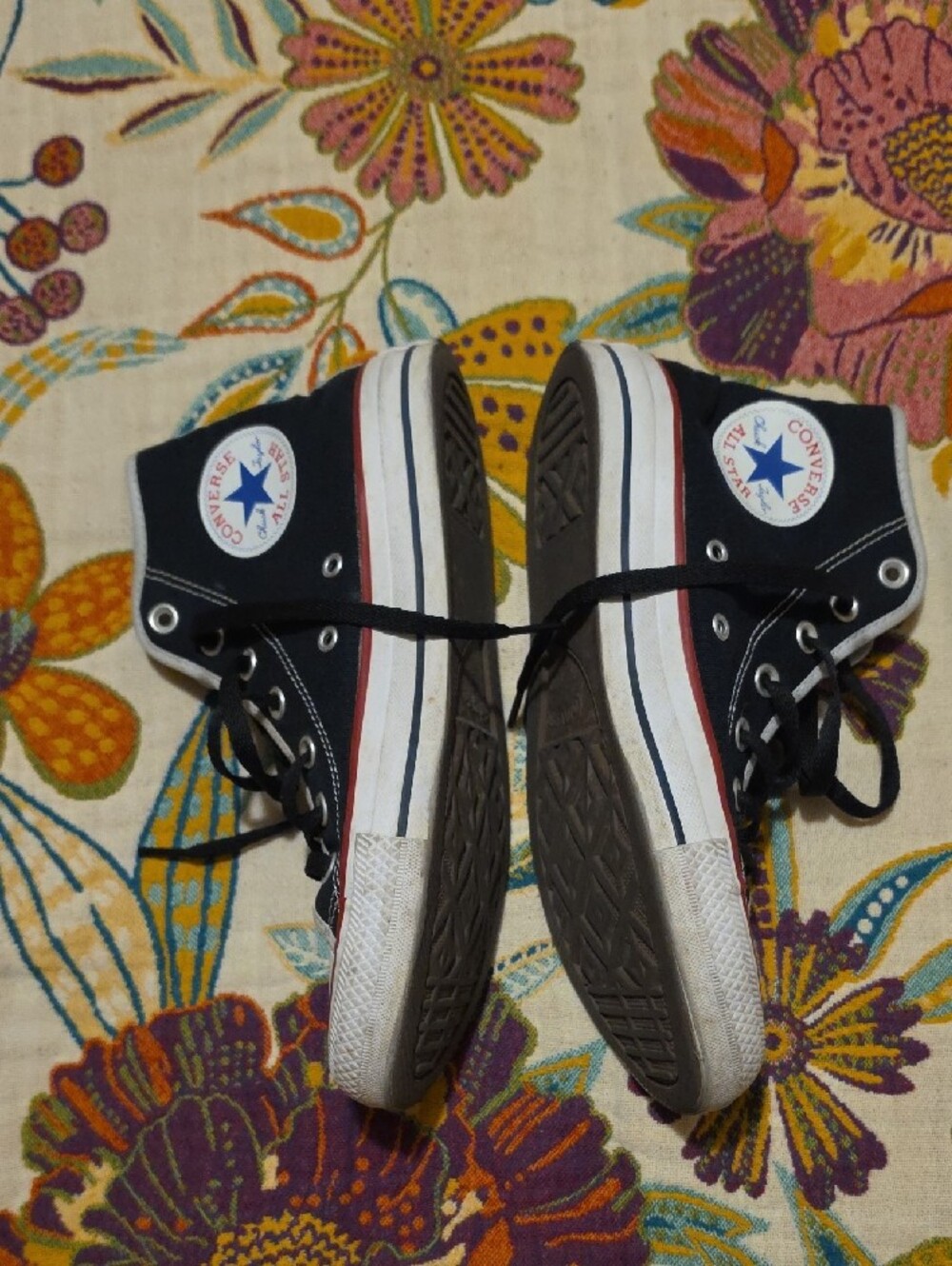 Custom Black High Top Converse With Comfort Insole - Picture 2 of 8